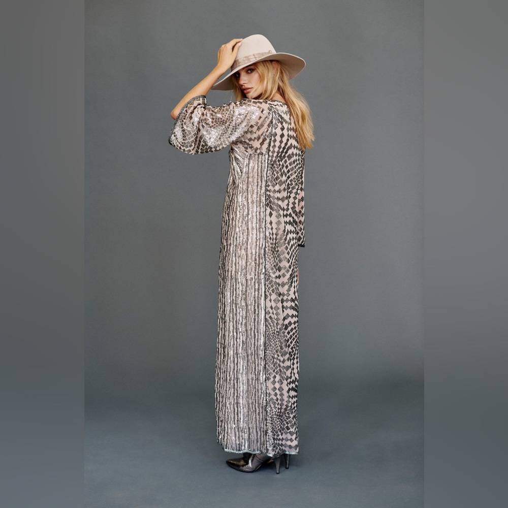 Anna Sui for Free People silver maxi gown - Picture 3 of 10